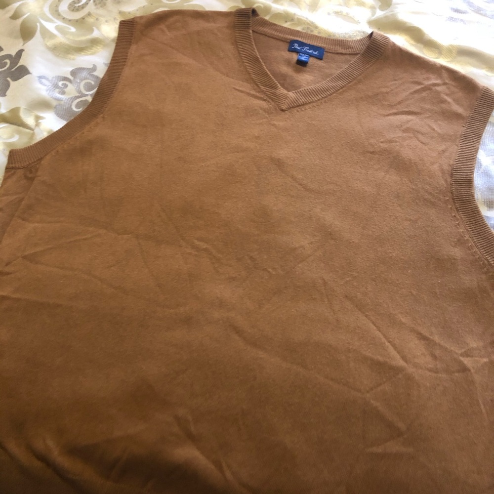 Paul Fredrick Men’s Brown Cashmere Sweater Vest